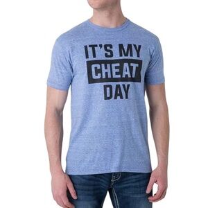 Bowery Supply It's My Cheat Day Blue T-Shirt Size L